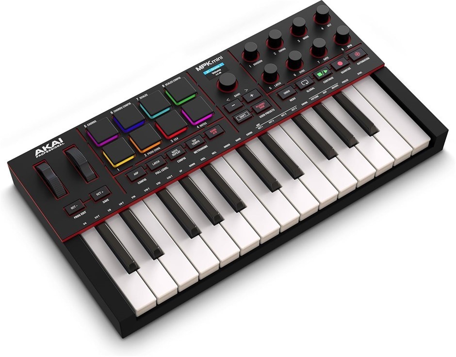 AKIA Professional MPK Mini IV USB-C MIDI Keyboard Controller for Beginners