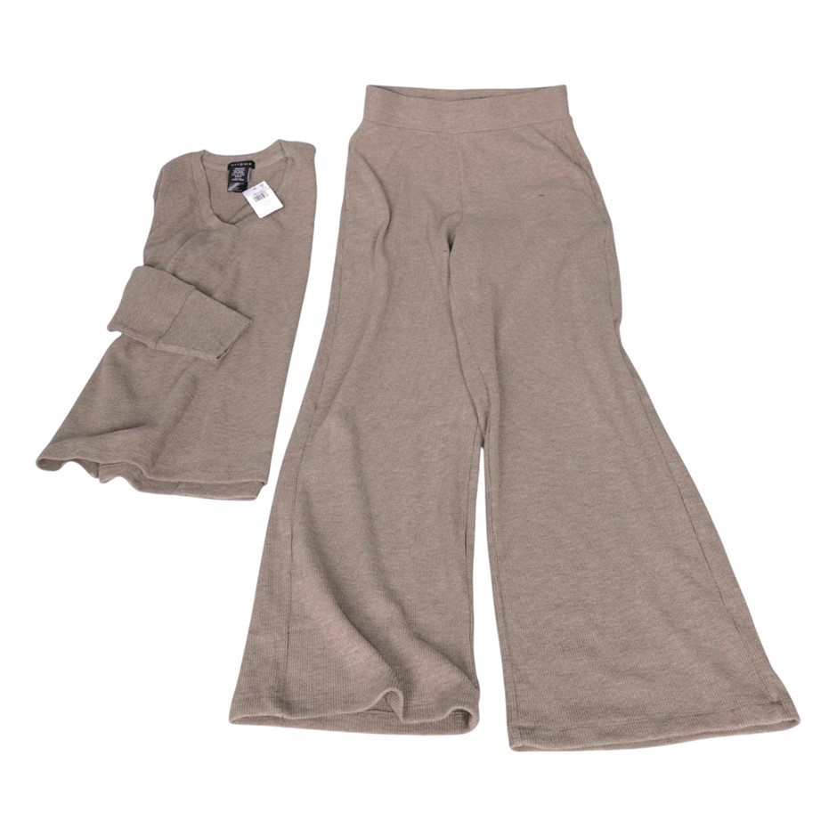 MAX&MIA Women's V-Neck Lounge Set, Size L, Beige (Heather Pebble). Buyers