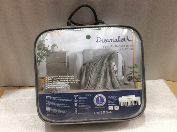 Dreamaker 9009826R Faux Fur Heated Throw Blanket (160x120cm)