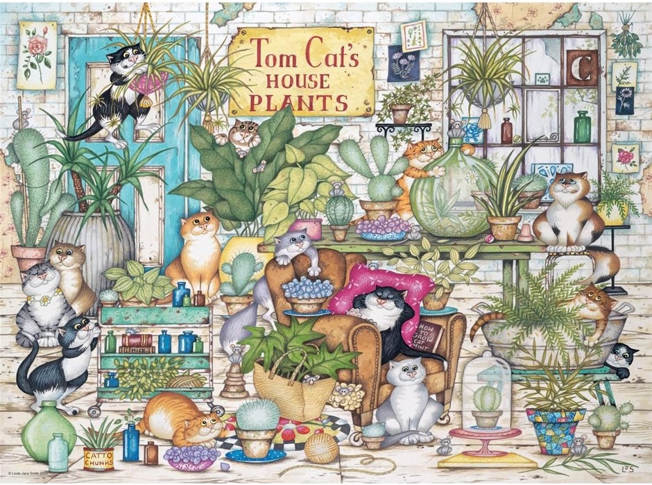 RAVENSBURG razy Cats Tom Cat's House Plants Puzzle 500 Piece