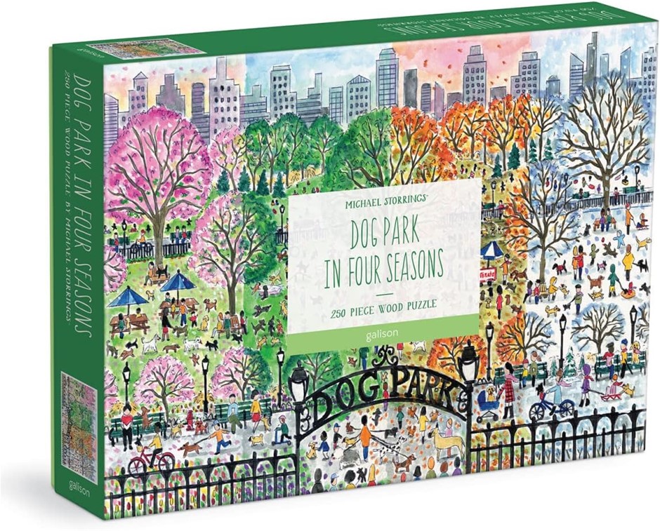 MICHAEL STORINGS Dog Park in Four Seasons 250 Piece Wood Puzzle