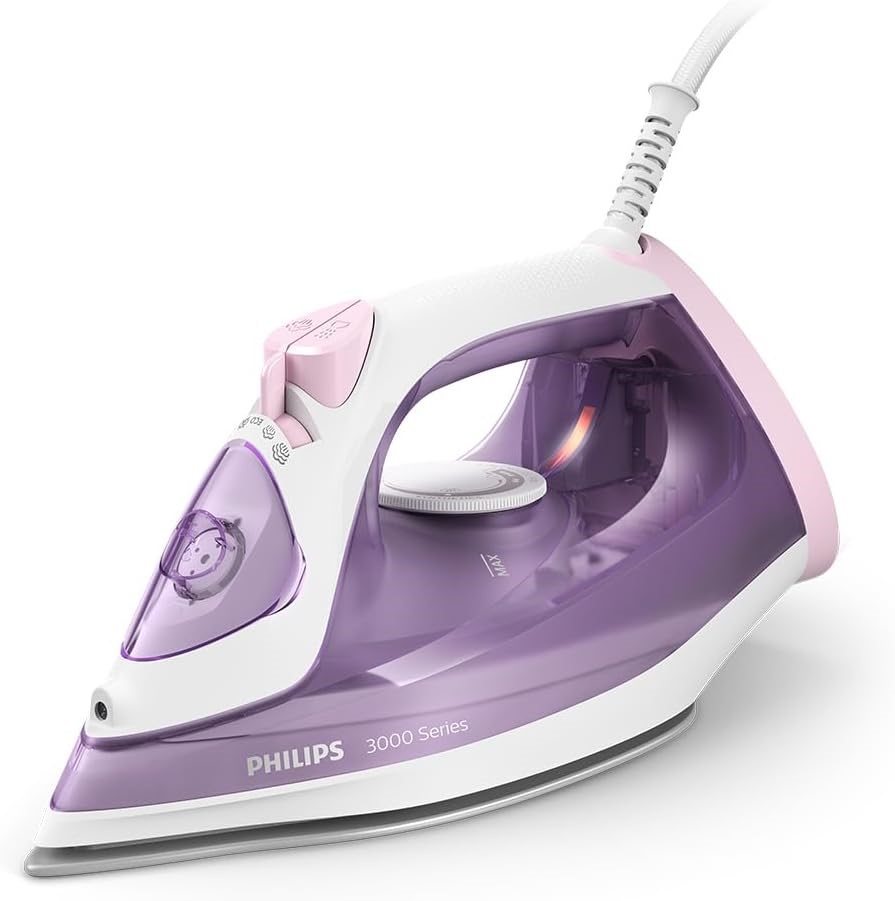 PHILIPS 3000 Series Steam Iron with Ceramic Soleplate, 2000W, Purple, Model