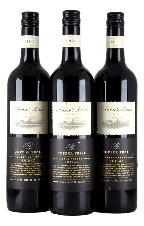 Annie's Lane Coppertrail Shiraz 2012 (3x 750mL), Clare Valley