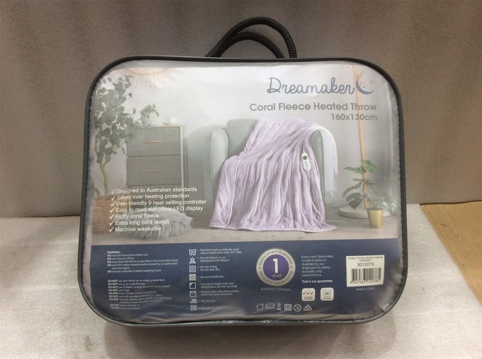 Dreamaker 9012078 Coral Fleece Heated Throw