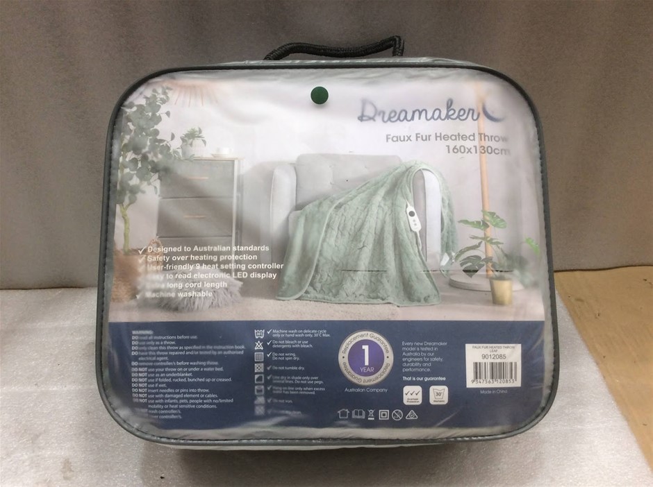 Dreamaker 9012085 Faux Fur Heated Throw