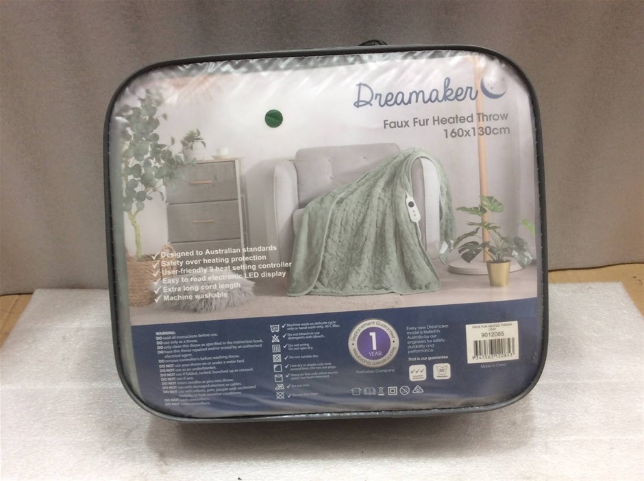 Dreamaker 9012085 Faux Fur Heated Throw