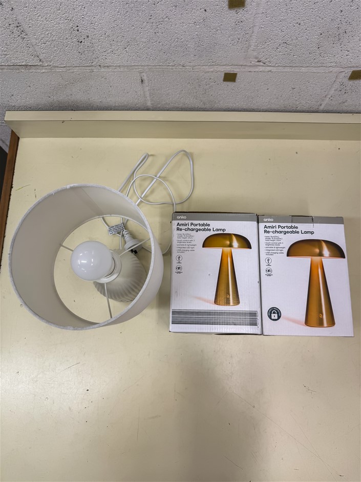 2 x ANKO Amri Portable Re-Chargeable Lamps