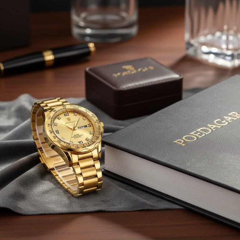 High Quality Simulated Diamond Men's Poedagar Watch-include box original