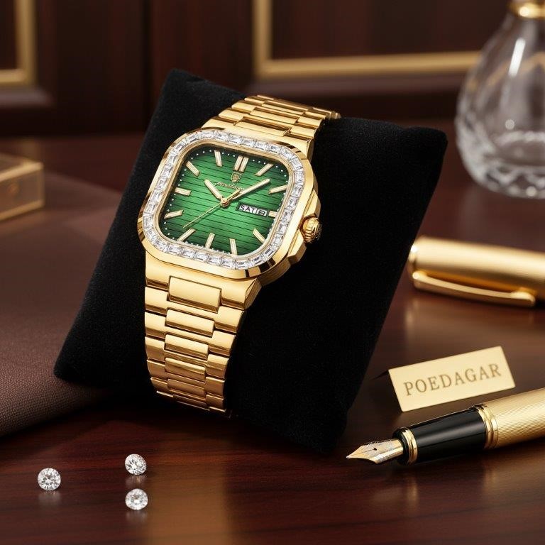 High Quality Simulated Diamond Men's Poedagar Watch-include box original