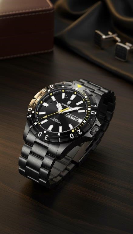 High Quality Simulated Diamond Men's Poedagar Watch-Include Box Original
