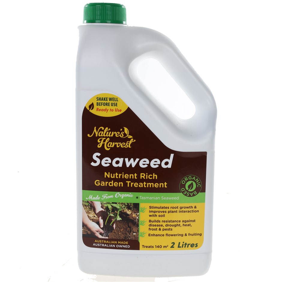 4 x NATURE'S HARVEST Seaweed Nutrient Rich Garden Treatment, 2L.
