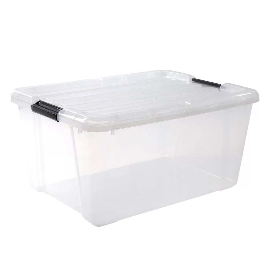 IRIS 3pk Buckle-Up Storage 42L. NB: Containers are cracked.