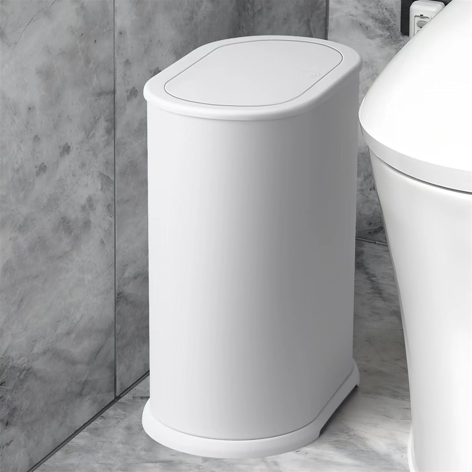 ANZOYMX Stainless Steel Bathroom Trash Can, 1.8 Gallons Small Garbage Can w