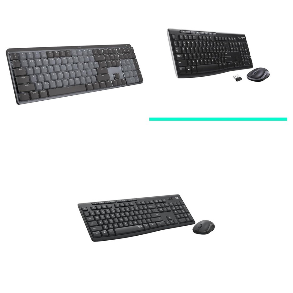 3 x Assorted Keyboards. 1 x LOGITECH MX Mechanical Wireless Illuminated Per
