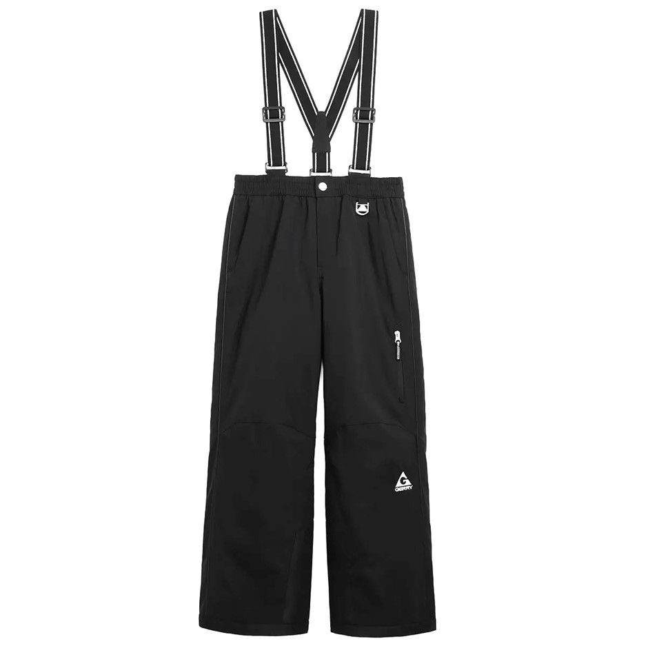 GERRY Youth Performance Snow Pant, Size XS-5/6, Removable Suspenders, Black