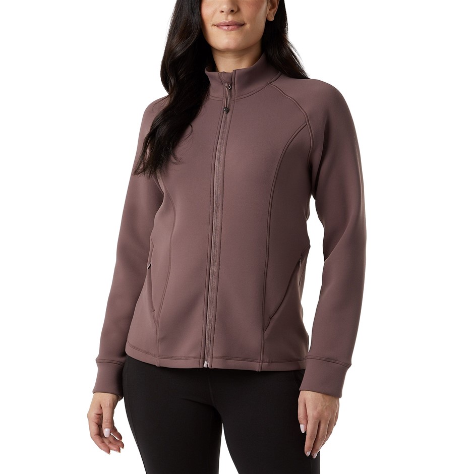 32DEGREES Women's Tech Zip Jacket, Size S, Mauve Brown.