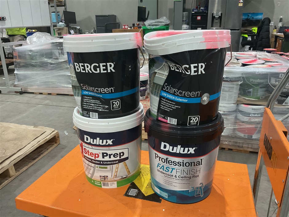 4 x Assorted 15Lt Tubs of Paint