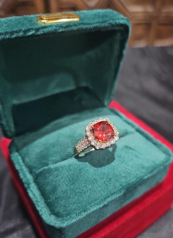18K/Italy 2.5ct Ruby Princess Cut Yellow Gold Ring Warranty Quality-7US