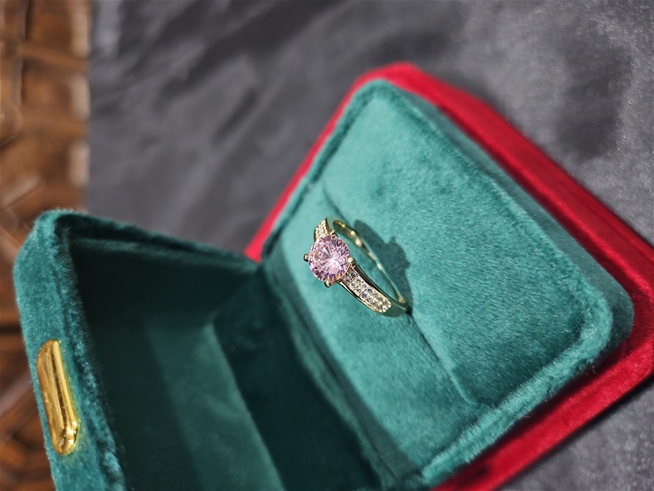 14K/Italy 1.0ct Pink Yellow Gold Filled Ring(stamped)Warranty Quality-9US