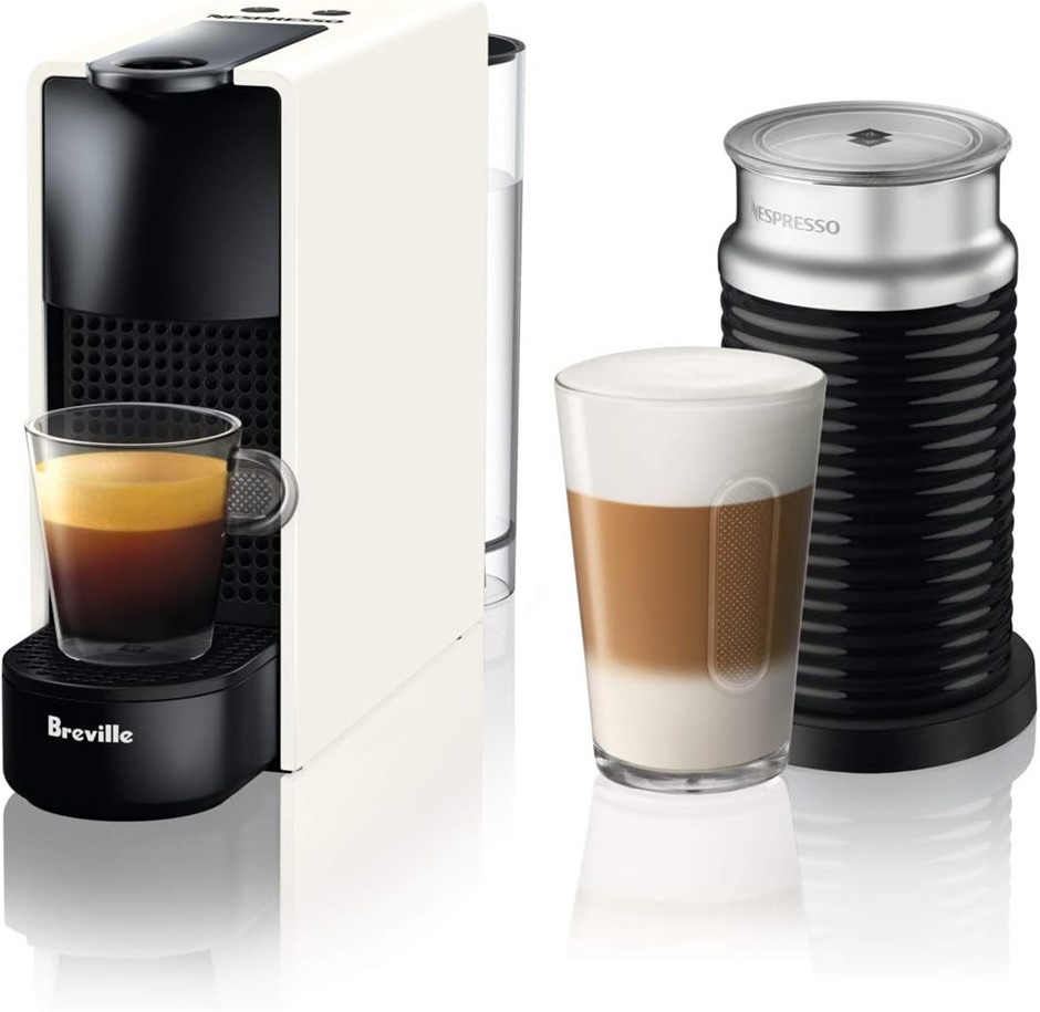 NESPRESSO Essenza Mini Coffee Machine by Breville Bundle with Aeroccino3 Mi