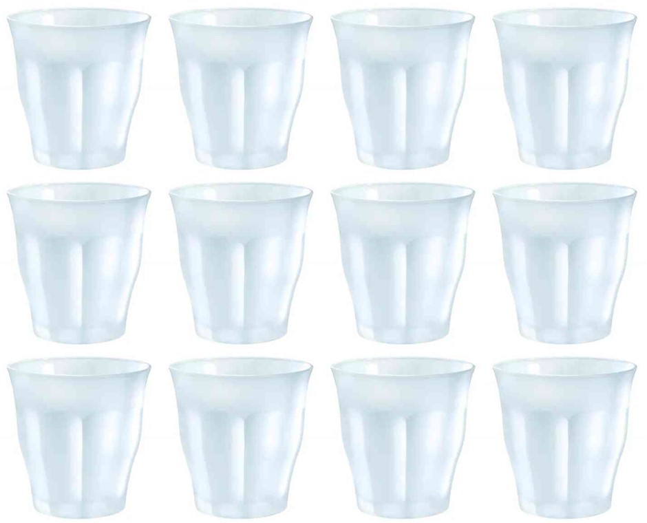 12 Piece DURALEX Picardie Tumbler Set, 250 ml, Frosted.