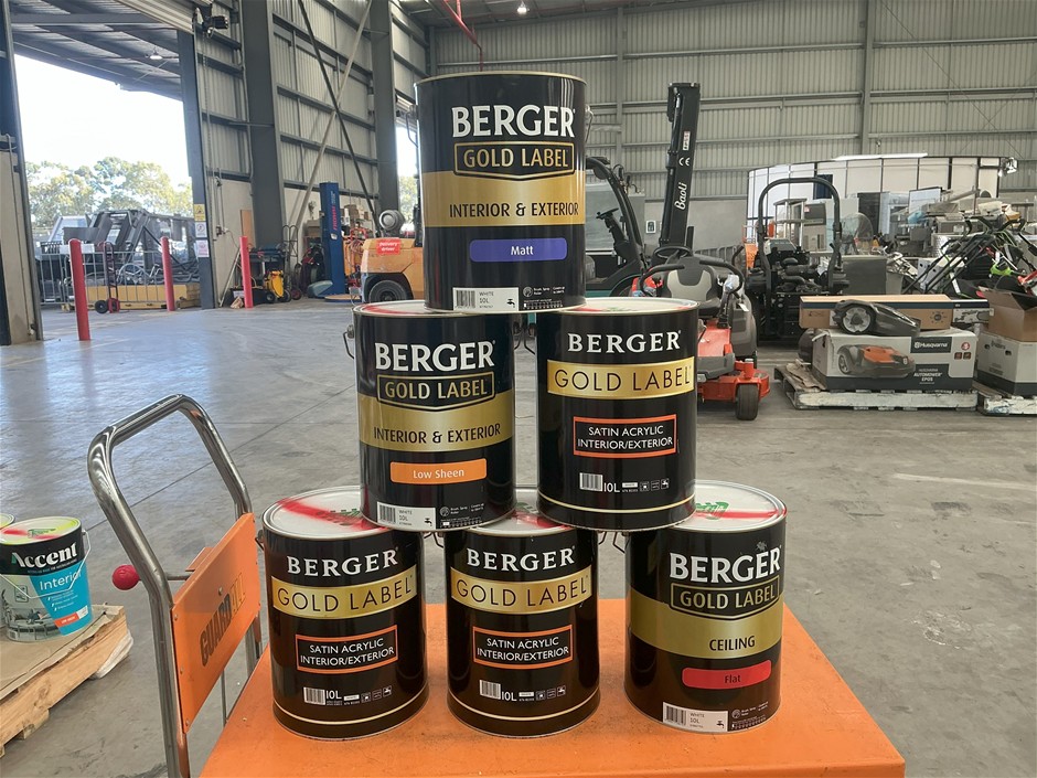 6 x Assorted 10Lt Tins of Paint