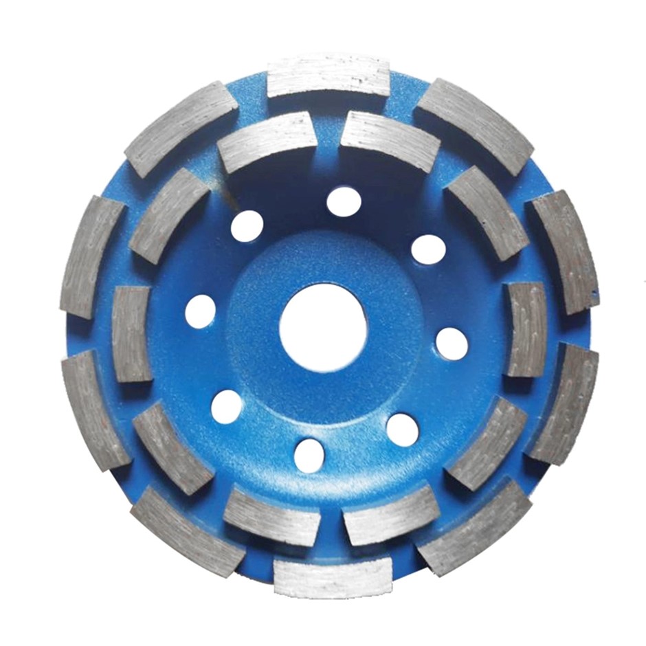 POWERS RIDGEBACK 125mm Diamond Double Row Concrete Grinding Cup, Blue, PGCD