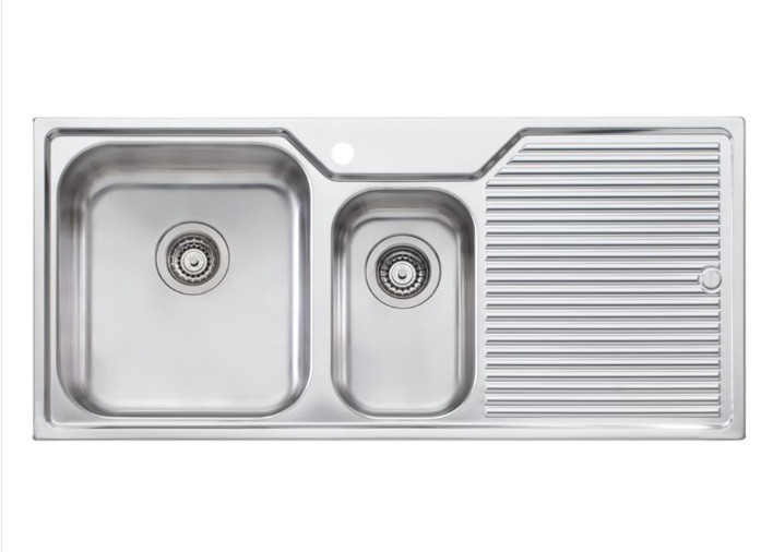 OLIVERI Nu-Petite 1 and 1/2 Bowl Right Hand Drainer Topmount Sink NP601. NB