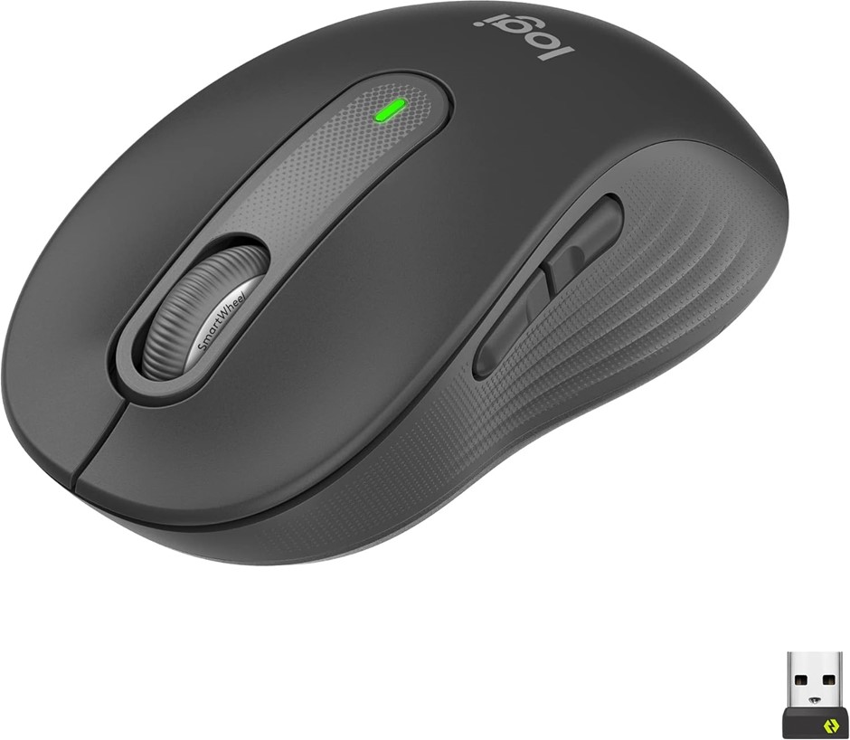 LOGITECH Signature M650 Wireless Mouse, Graphite. NB: minor use, no dongle