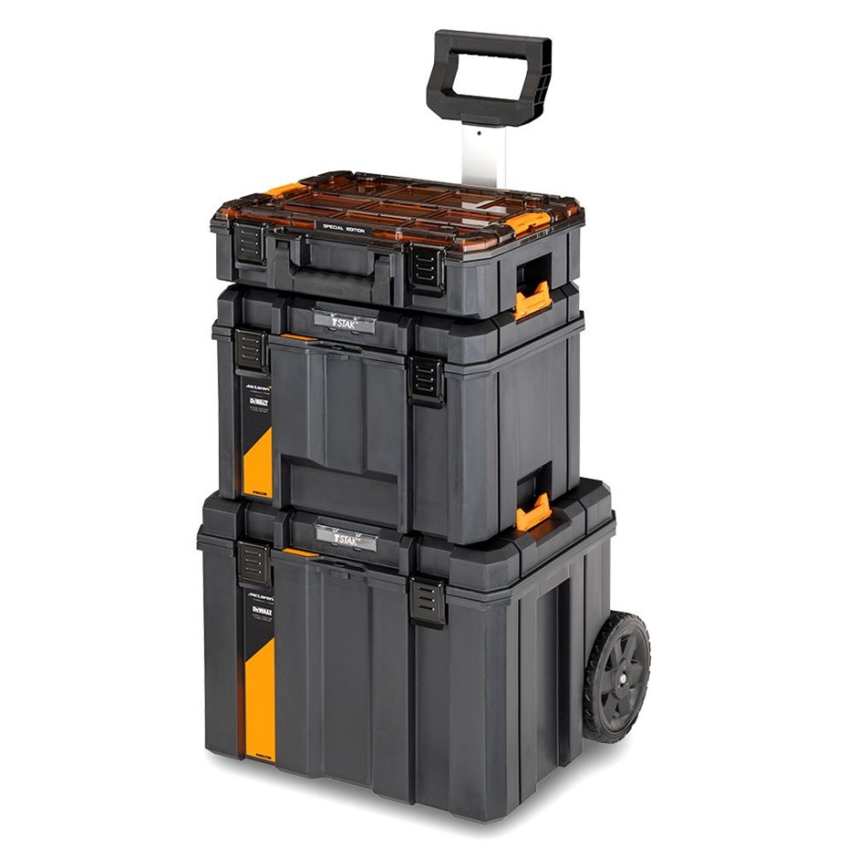 DeWALT x McLaren F1 Team 3pce TSTAK Trolley - Special Edition. NB: Minor us