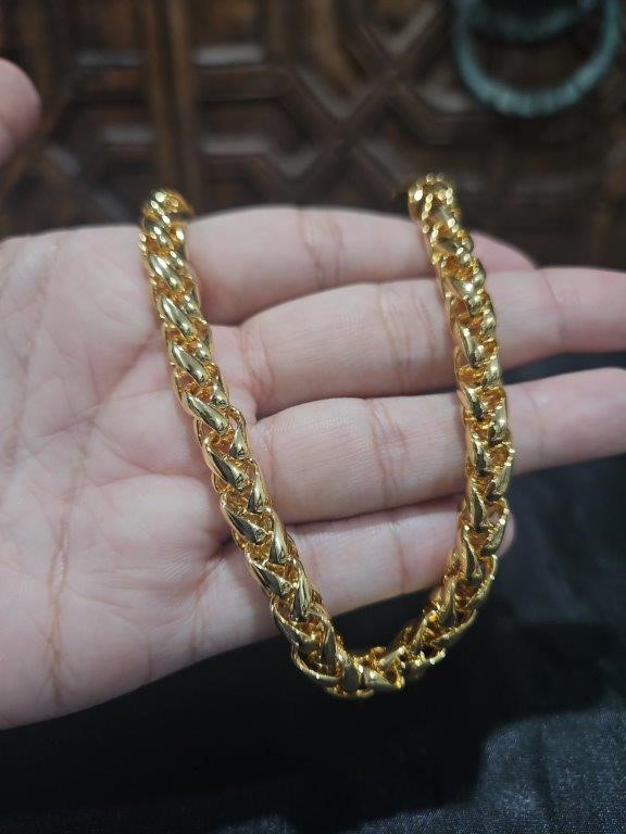 22K Yellow Gold Filled Bracelet (stamped 22K)-22cm-Bonus Gift