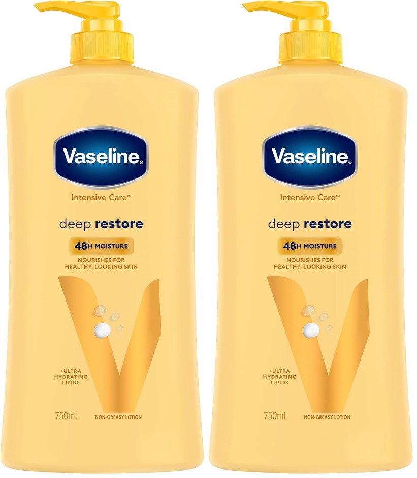 2 x VASELINE Intensive Care Deep Restore Body Lotion 750 ml