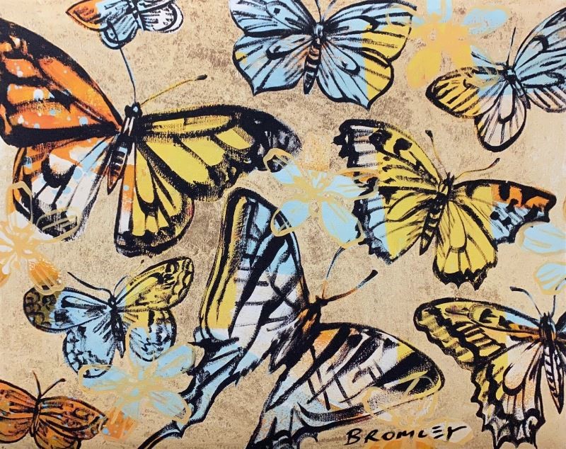 DAVID BROMLEY (1960 - ) - Butterflies 72cm x 90cm