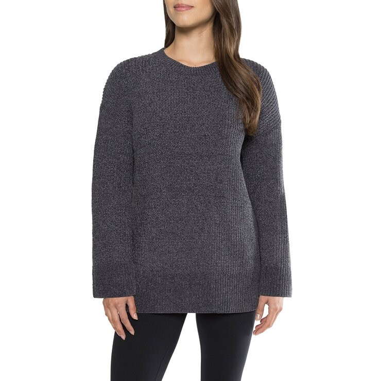MATTY M Women's Chenille Crew Sweater, Size M, 50% Recycled Polyester, Grey