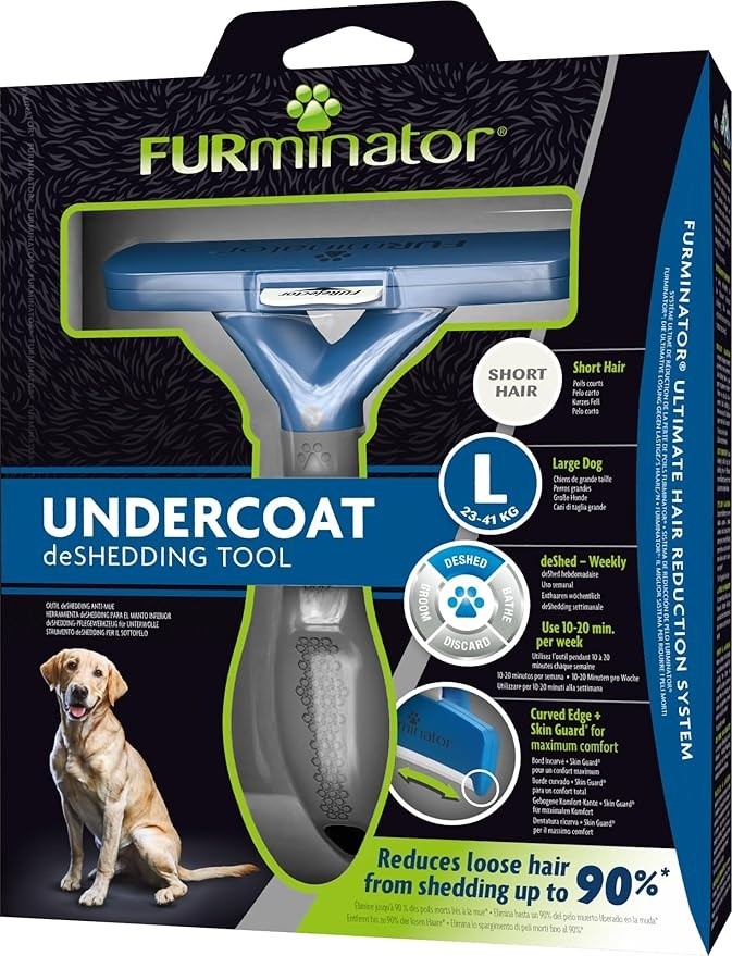 Furminator Undercoat Large Short Hair Dogs, Stainless Steel DeShedding Edge