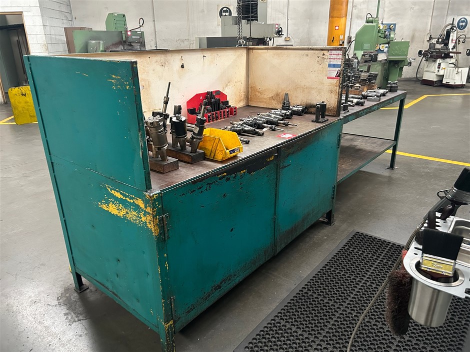 2x Steel Frame Workbenches