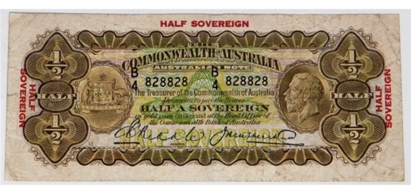 1928 Australian Half Sovereign Banknote