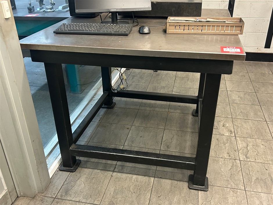 Steel Frame Table/Bench with Steel Plate
