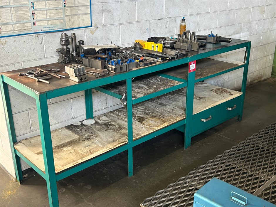 2x Steel Fabricated Workbenches/Tables