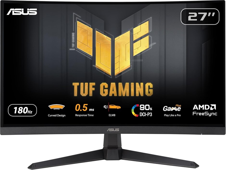 ASUS TUF Gaming VG27WQ3B Gaming Monitor – 27 inch QHD, Curved, 180Hz, ELMB,