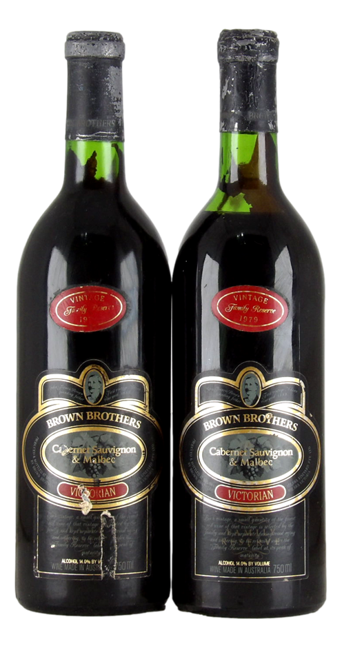 Brown Bros Cabernet Sauvignon Malbec 1979 (2x 750mL)