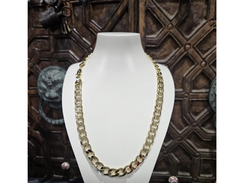 18KGF/Italy Stamped Yellow Gold Filled Cuban Chain -55cm-Bonus Gift