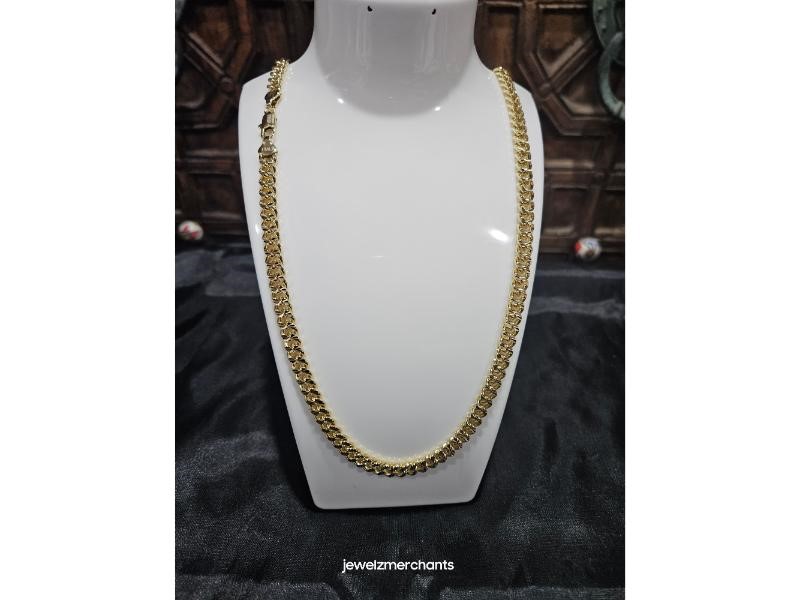 18KGF/Italy Stamped Yellow Gold Filled Cuban Chain -55cm-Bonus Gift