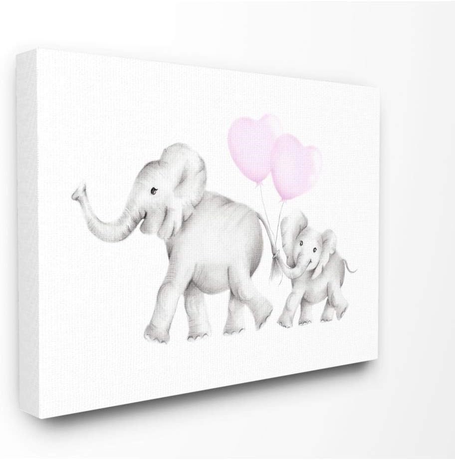 STUPELL INDUSTRIES Mama and Baby Elephants XXL Stretched Canvas Wall Art, 3
