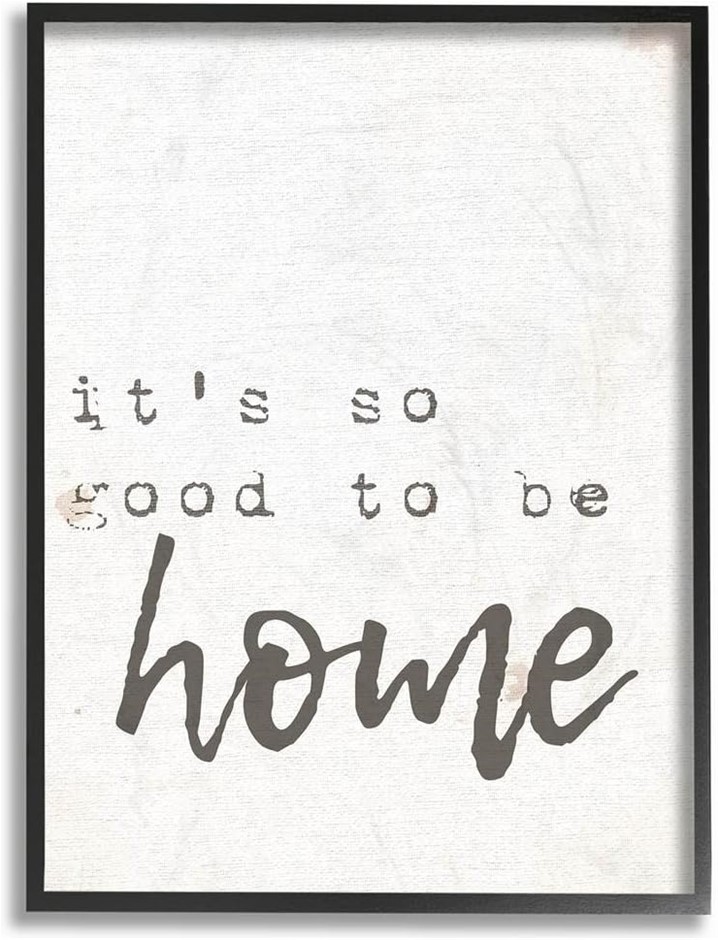 STUPELL INDUSTRIES Its So Good to Be Home Typewriter Typography Black Frame