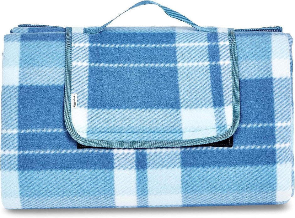 AMAZON BASICS Picnic Travel Blanket with Waterproof Backing, 200 x 200 cm,