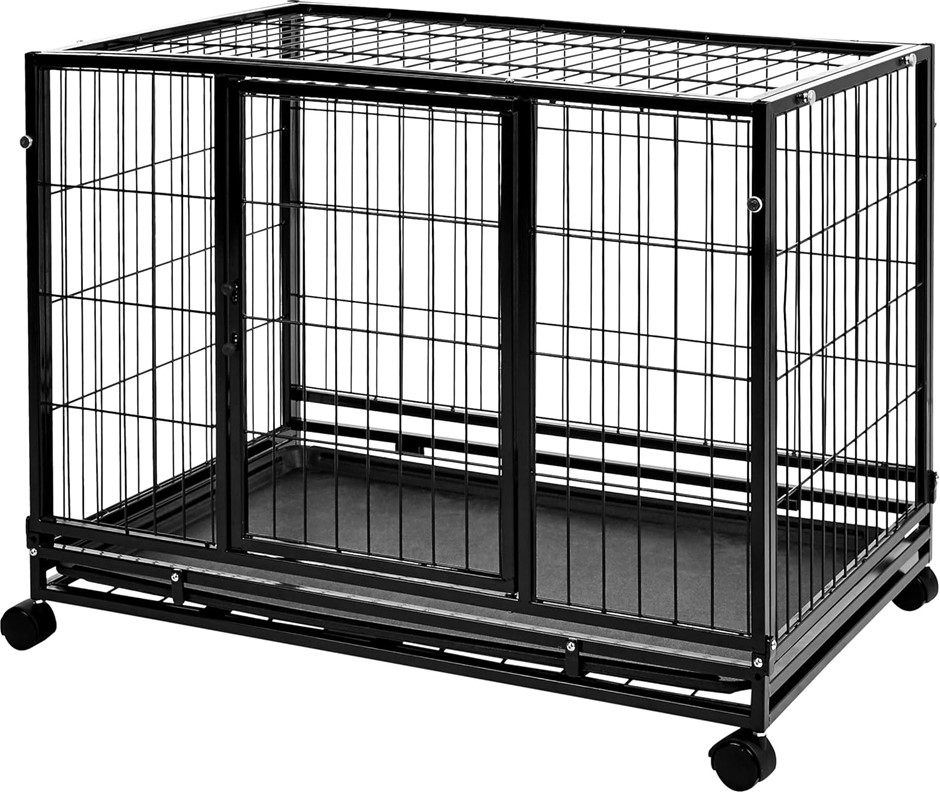 AmazonBasics Heavy Duty Stackable Pet Kennel with Tray, 91.44 CM. NB: damag
