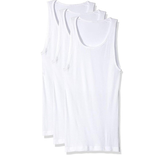3-Pack NAUTICA Men's Singlets, Size L, 100% Cotton, White.