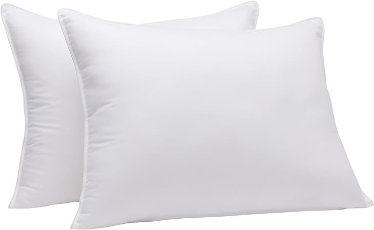 AMAZON BASICS Down-Alternative Pillows, Soft Density for Stomach and Back S