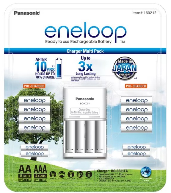 PANASONIC Eneloop Rechargeable Battery Pack. NB: slightly damaged packaging